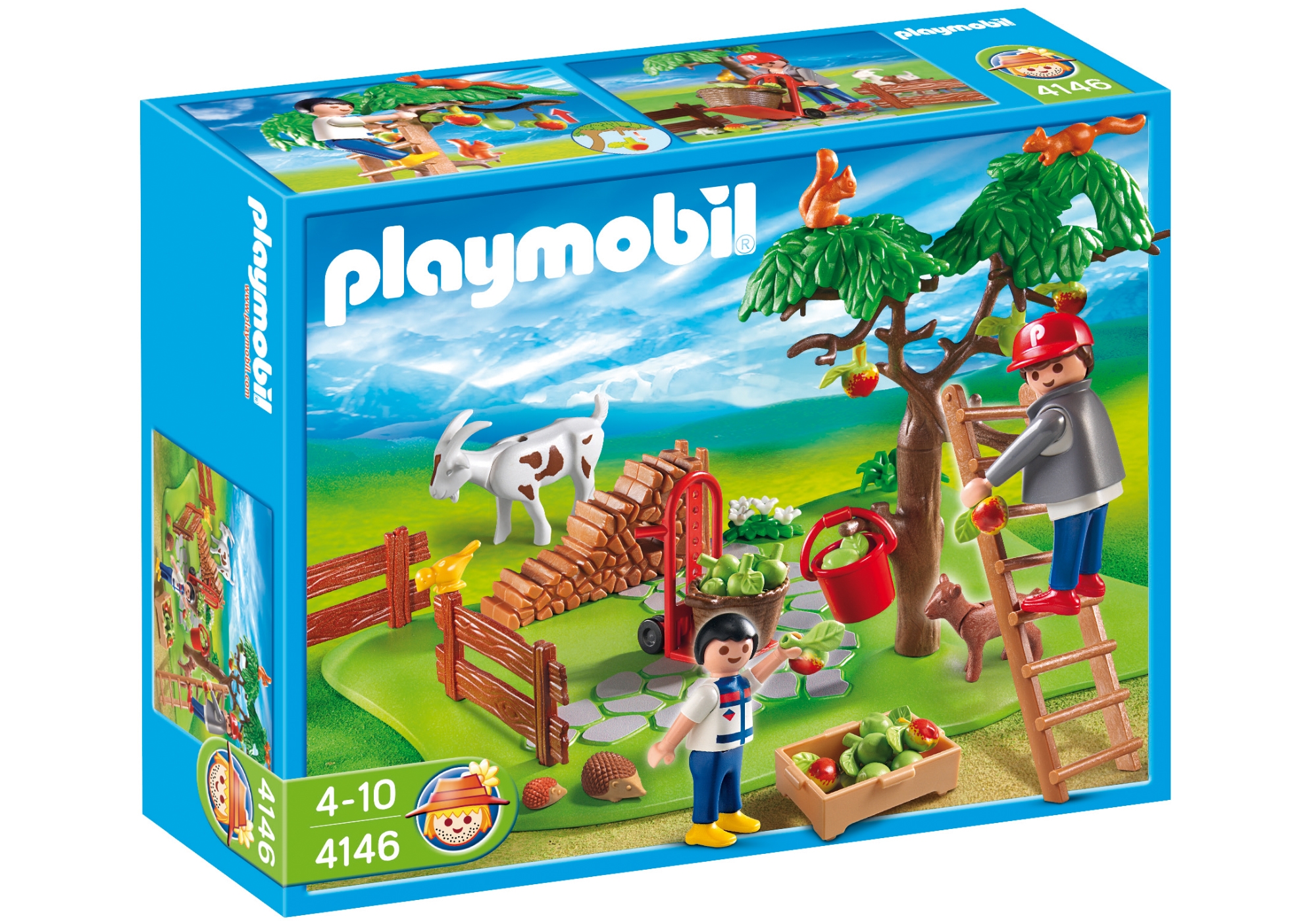 playmobil 4146 Apple Harvest Orchard Compact Set Farm goat kid dad bird ...